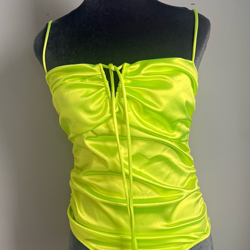 Neon Green Strappy Women's Bodysuit